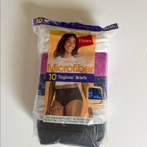 Hanes Women’s  Tagless Briefs - Black, White, Purple, navy blue , grey